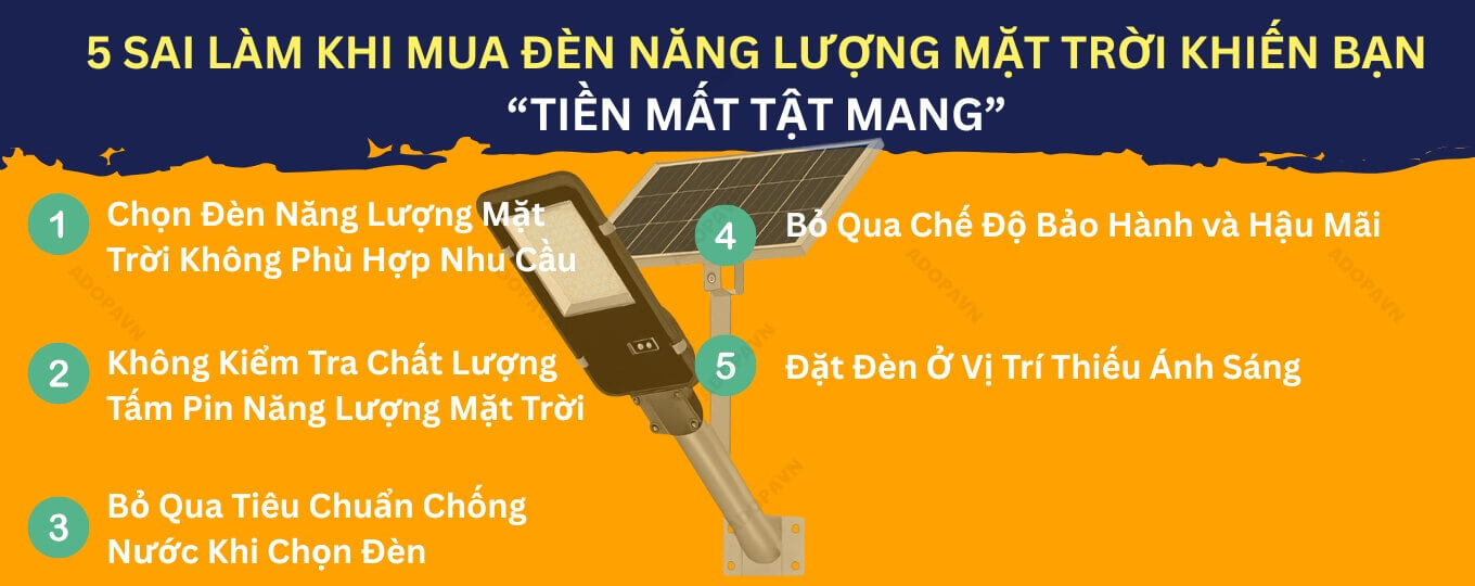 5 Sai Lầm Khi Mua Đèn Năng Lượng Mặt Trời Khiến Bạn “Tiền Mất Tật Mang” – Cách Tránh Hiệu Quả